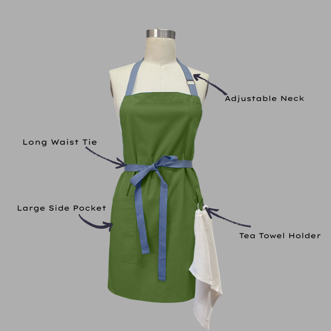 Apron Sea- Cotton Linen