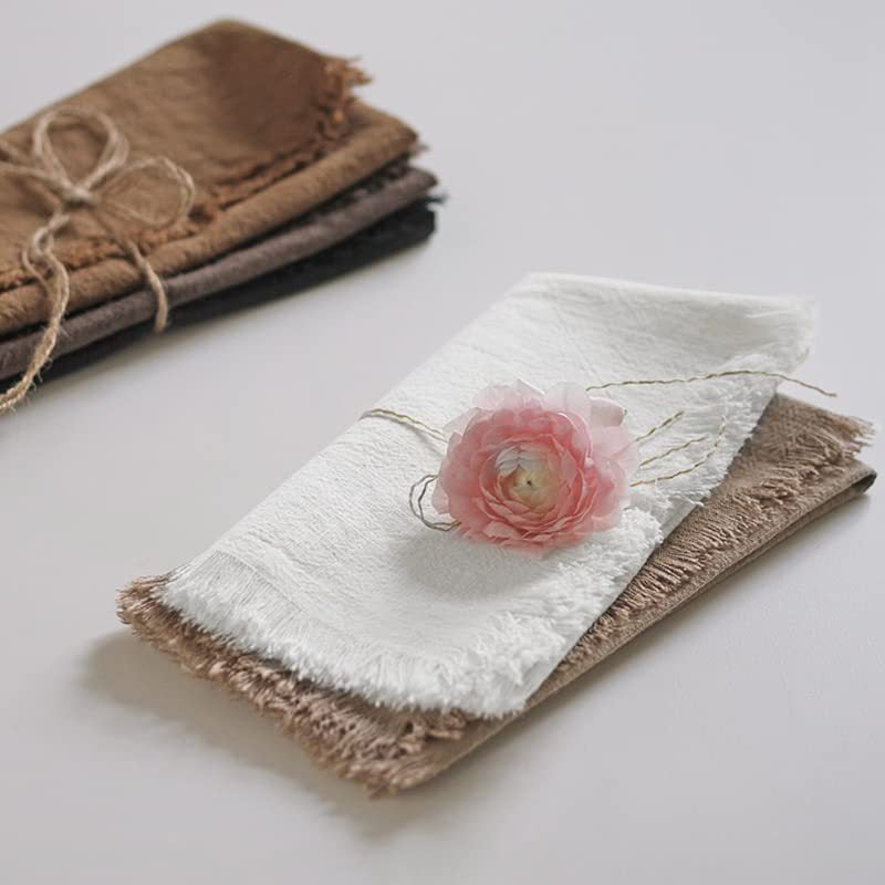Linen Dinner Napkins | Frayed Edge Cotton Napkins | Aprons and More