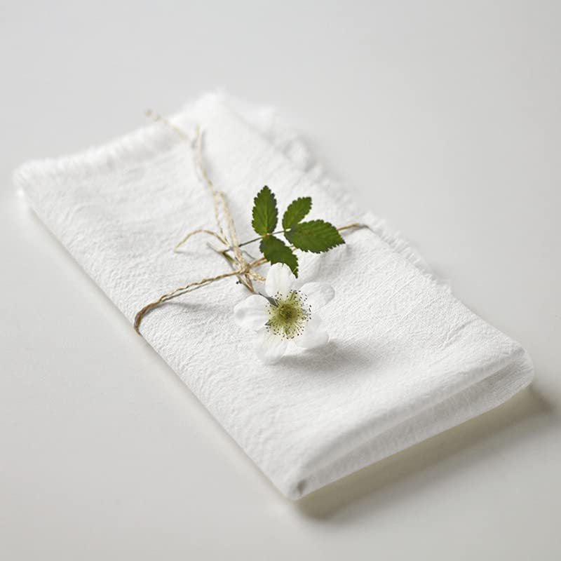  Linen Dinner Napkins | Frayed Edge Cotton Napkins | Aprons and More